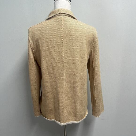 TopShop Blazer Jacket sz 6 Khaki White Tweed Stretch Career Casual Pockets - Picture 8 of 9